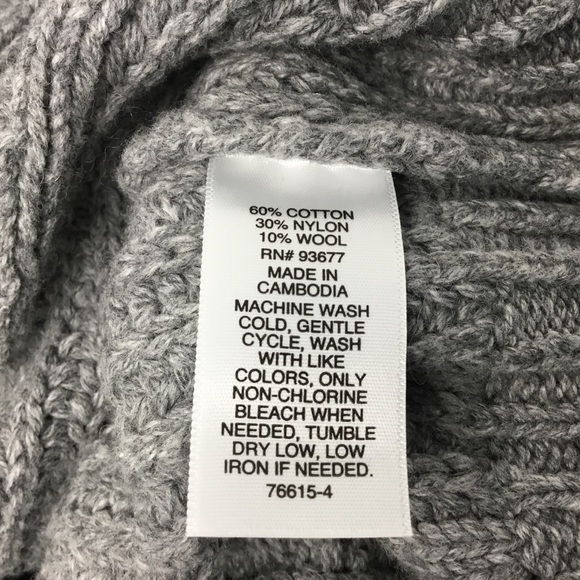 Mutual Weave Men's Cable Knit Turtleneck Sweater Heather Grey Size L - Picture 9 of 9